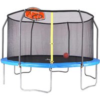Air King Classic 15ft Trampoline with Enclosure and Basketball Hoop