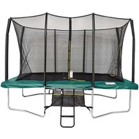 Air King Pro 8x12ft Rectangular Trampoline with Safety Enclosure Green – Free Ladder & Shoe Tidy