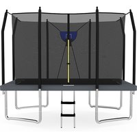 Air King Jump 5x7ft Rectangular Trampoline with Safety Enclosure Grey FREE Ladder & Basketball Game