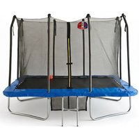 Big Foot 6x8ft Rectangular Trampoline with Safety Enclosure Blue FREE Ladder Basketball Game & Shoe Tidy