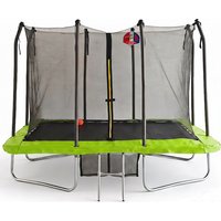 Big Foot 5x7ft Rectangular Trampoline with Safety Enclosure Green FREE Ladder Basketball Game & Shoe Tidy