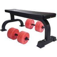 IronMan Flat Weight Training Bench & 32kg Dumbbell Set