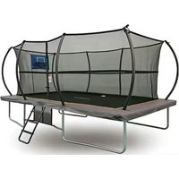 Big Foot 7x10ft Rectangular Trampoline with Safety Enclosure Grey - Free Ladder Shoe Tidy Anchor Kit Basketball Game