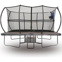 Big Foot 8x12ft Rectangular Trampoline with Safety Enclosure Grey - Free Ladder Shoe Tidy Anchor Kit Basketball