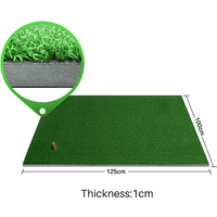 Hillman PGM Golf Artificial Turf 1.25m Practice Mat with Rubber Tee