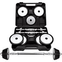 IronMan 15kg Chrome Steel Adjustable Dumbbell And Barbell Set