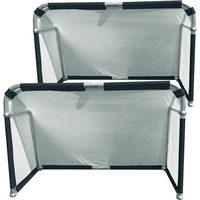 Hillman 6ft x 4ft Aluminium Folding Football Goals - 2 Pack