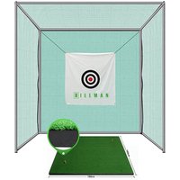 Hillman PGM 3m Semi-Commercial Golf Practice Cage and 1.5m Deluxe Practice Mat Package