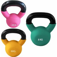 Ironman Cast Iron Coated Kettlebell Set (4kg 6kg 8kg)