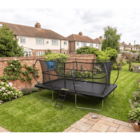 Big Foot 9x14ft Rectangular Trampoline with Safety Enclosure Black - Free Ladder Shoe Tidy Anchor Kit Basketball