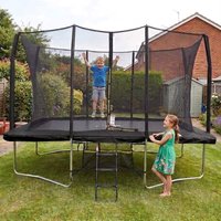 Air King Pro 7x10ft Rectangular Trampoline with Safety Enclosure Black - Free Ladder & Shoe Tidy