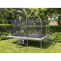 Big Foot 8x12ft Rectangular Trampoline with Safety Enclosure Grey - Free Ladder Shoe Tidy Anchor Kit Basketball
