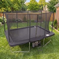 Air King Pro 9x14ft Rectangular Trampoline with Safety Enclosure Black – Free Ladder & Shoe Tidy