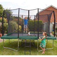 Air King Pro 9x14ft Rectangular Trampoline with Safety Enclosure Green – Free Ladder & Shoe Tidy