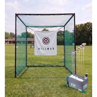 Hillman 3m Powder Coated Golf Practice Cage and Ball Dispenser Package