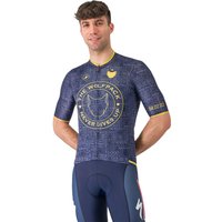 Castelli Maglia Ciclismo Wolfpack 1000 Victory Blu Oro Uomo XXL