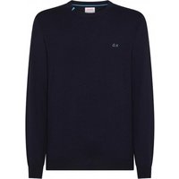 Sun 68 Maglia Maniche Lunghe Girocollo Logo Blu Uomo S