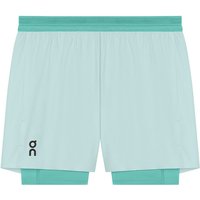 On Pantaloncini Running 5" Performance 2In1 Flurry Aquamarine Uomo L