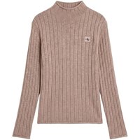 Calvin Klein Maglia Maniche Lunghe Girocollo Logo Piccolo Beige Donna S