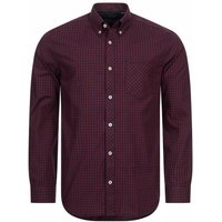 BEN SHERMAN Oxford Herren Langarm Hemd 0077858-DARKRED