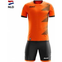 Zeus Mundial Teamwear Set Trikot mit Shorts orange schwarz