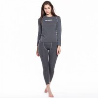 KIRKJUBØUR® "Hafjall" Damen Thermounterwäsche Set 2-tlg. grau