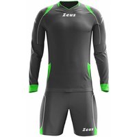 Zeus Paros Torwart Set Langarm Trikot mit Shorts Grau Neon Gelb