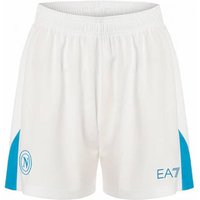 SSC Neapel EA7 Emporio Armani Herren Heim Shorts EASSCN25G13-WHITE-AZZURO