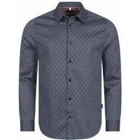 TED BAKER Pavia Star Geo Print Herren Langarm Hemd 272176-NAVY