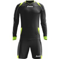 Zeus Paros Torwart Set Langarm Trikot mit Shorts Schwarz Neon Gelb
