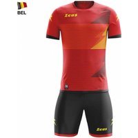 Zeus Mundial Teamwear Set Trikot mit Shorts rot schwarz