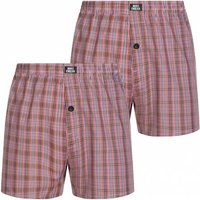 MONT EMILIAN "Nantes" Herren American Boxershorts 2er-Pack rot/karo — Bild 1