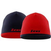Zeus Wende Beanie Wintermütze Rot Navy
