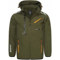 KIRKJUBØUR® "Alvik" Herren SOFTSHELLjacke 10.000 mm Wassersäule khaki/orange
