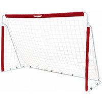 MUWO Fußballtor aus Stahl 240 x 150 cm rot/weiß