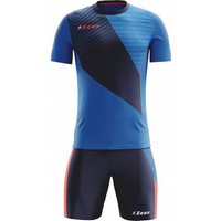 Zeus Kit Alex Herren Trikot-Set mit Shorts royal solar-rot