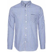 BEN SHERMAN Gingham Herren Langarm Hemd 0077860-BLUE