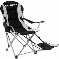 KIRKJUBØUR® "Asgard" gepolsterter Campingstuhl mit Fußteil schwarz