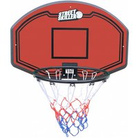 STREETSKILLER Basketballkorb mit Brett und Wandhalterung rot/schwarz