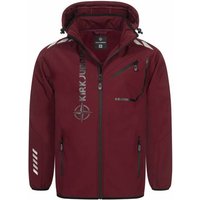 KIRKJUBØUR® "Alvik" Herren SOFTSHELLjacke 10.000 mm Wassersäule dunkelrot/schwarz