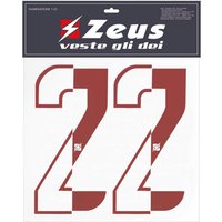 Zeus Nummern-Set 1-22 zum Aufbügeln 25cm Senior halb rot
