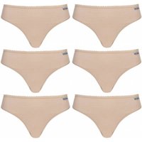 MONT EMILIAN "Nimes" Damen Tanga 6er-Pack beige