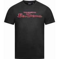 BEN SHERMAN Flocked Logo Herren T-Shirt 0076268-BLACK