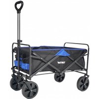 MUWO faltbarer Bollerwagen 100 L, max. 110 kg blau/schwarz