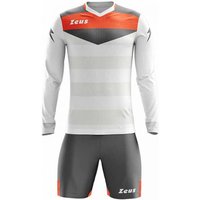 Zeus Argo Torwart Set Langarm Trikot mit Shorts Weiß Grau