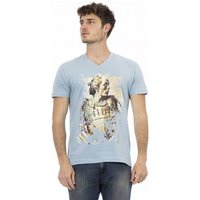 TRUSSARDI Action Herren Conqueror V-Ausschnitt T-Shirt Hellblau 2AT108007