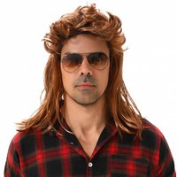 MAASKANTJE "Bami" Retro Mullet Vokuhila Perücke hellbraun