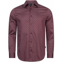 TED BAKER Pavia Star Geo Print Herren Langarm Hemd 272176-MAROON