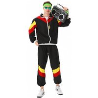 MAASKANTJE "Gärry" Retro 90er Jahre Trainingsanzug Kostüm schwarz — Bild 1