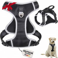 FAVVITY PET gepolstertes reflektierendes Anti-Zug Hundegeschirr schwarz